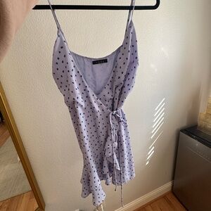 FORE - dress size medium in lavender with blue polka dots